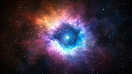 Wall Mural - vibrant cosmic nebula with swirling colors and distant stars in the universe