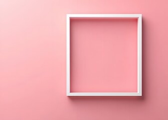 Canvas Print - White Frame Against Pink Background Minimalist Design