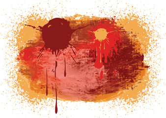 Poster - colorful watercolor abstract circle backgrounds, Vector watercolour texture in salad color, isolated on white. Ink paint brush stain, colorful watercolor splash splatter stain brush strokes. eps8