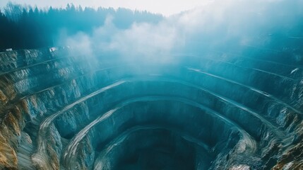 Aerial View of Mining Site Surrounded by Forest