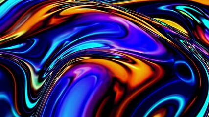 Aufkleber - Colorful abstract liquid swirl pattern, vibrant digital art. Creativity and expression concept.