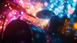 © Pichapob - Close-Up of Live Band Performing During Halftime Show with Lights