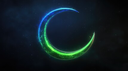 Poster - AI-created smooth curves in glowing green and blue over a dark background, creating space for logos, text, or branding.