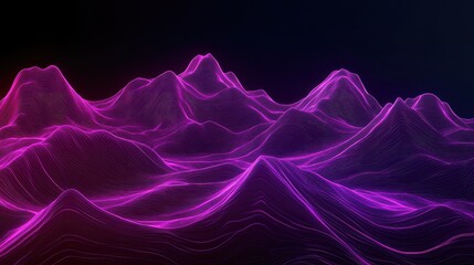 Canvas Print - AI-generated abstract digital terrain in glowing neon hues, resembling futuristic landscapes. No text, no people.