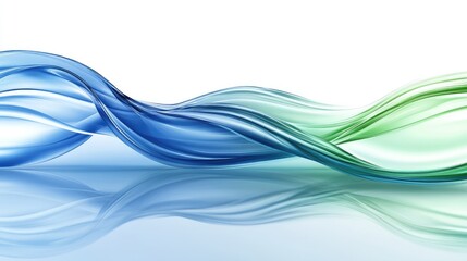 Poster - AI-rendered smooth flowing liquid shapes in cool blues and greens, with ample empty space for marketing or product placement text.