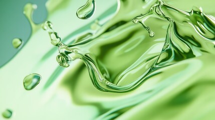 Poster - AI-rendered smooth flowing liquid shapes in cool blues and greens, with ample empty space for marketing or product placement text.