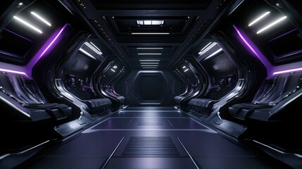 Poster - Black background with faint neon purple glow on the edges, creating a futuristic tone. No text, no people.