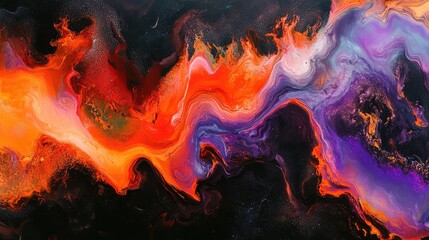 Poster - Dynamic gradient blending fiery red to deep purple, creating bold energy and contrast. No text, no people.
