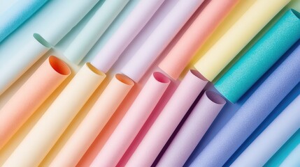 Poster - Gradient background in pastel rainbow hues, transitioning smoothly for a whimsical effect. No text, no people.
