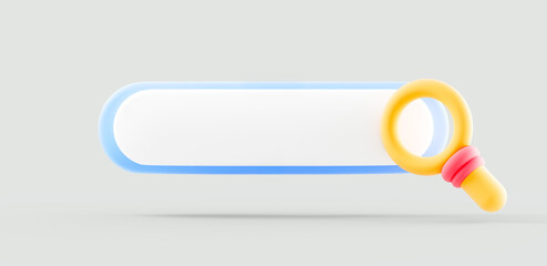 Aufkleber - 3d Search bar template with magnifying for the website. Navigation search for browser. 3d rendering illustration