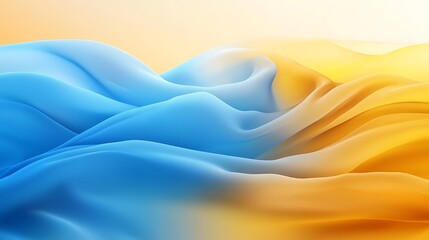 Aufkleber - A yellow and blue gradient abstract background featuring a soft minimalist blur effect, creating a smooth and modern aesthetic
