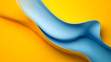 Aufkleber - A yellow and blue gradient abstract background featuring a soft minimalist blur effect, creating a smooth and modern aesthetic