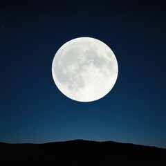 a full moon radiating supernatural energy, light spirals illuminating the starlit heavens