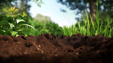 Wall Mural - Stunning Closeup of Lush Soil and Plants