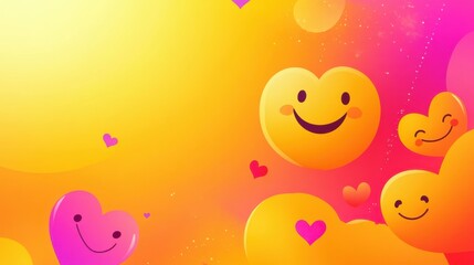 Wall Mural - world smile day abstract background. featuring cheerful yellows, pinks, and oranges. highlighting po