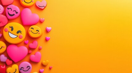 Wall Mural - world smile day abstract background. featuring cheerful yellows, pinks, and oranges. highlighting po
