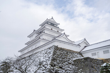 Wall Mural - 会津若松 鶴ヶ城雪景色