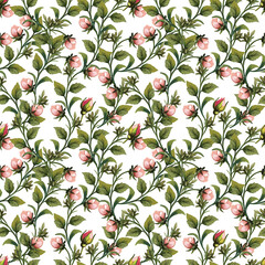 Wall Mural - seamless pattern with flowers leaf natural nature 