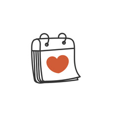 Wall Mural - doodle calendar with love sign illustration