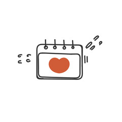 Wall Mural - doodle calendar with love sign illustration