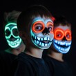 © Kan - 11. Kids with glow-in-the-dark face paint, Halloween night, 3D illustration