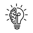 © IQ art_Design - Bulb checkmark black like quick tip line icon. Bulb icon brain, expert, genius, idea, innovation, lamp, light bulb, mark, creative, positive, smart, solution, strategy, think, tick, choice, Vector.