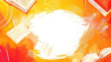 Wall Mural - world teachers' day abstract background. featuring warm yellows, blues, and whites. highlighting tea