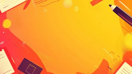Wall Mural - world teachers' day abstract background. featuring warm yellows, blues, and whites. highlighting tea