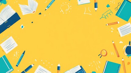 Wall Mural - world teachers� day abstract background. featuring soft blues, greens, and whites. honoring educatio