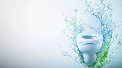 Wall Mural - world toilet day abstract background. featuring clean whites, light blues, and greens. highlighting 