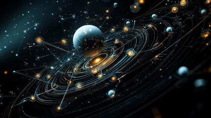Poster - Exploring abstract design of trivitino particles with fractal e standard in cosmic environments a visual journey through quantum concepts