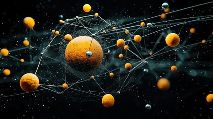 Aufkleber - Exploring abstract trivitino particles with glowing crystalli standards in a cosmic environment a scientific perspective on quantum concepts