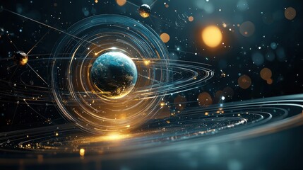 Leinwandbilder - Artistic rendering of a trivitino particle emitting q standard cosmic environment digital artwork abstract conceptualization