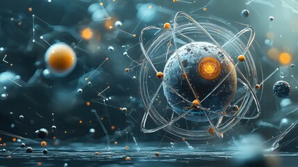 Aufkleber - Artistic rendering of a trivitino particle emitting q standard in a cosmic environment digital art conceptual viewpoint