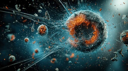 Aufkleber - Visualizing trivitino particle collision in advanced bedf standard scientific analysis and insights from a microscopic perspective