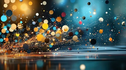 Poster - Trivitino particles emitting colorful light in a plasma standard a vibrant display of science and technology