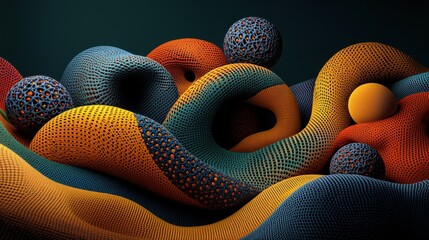 Aufkleber - Trivitino particles generating complex patterns in a theoretical framework scientific study abstract environment analytical perspective