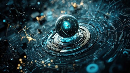 Aufkleber - Visualization of trivitino particle in high-energy standard scientific laboratory digital artwork quantum environment abstract viewpoint particle physics concept