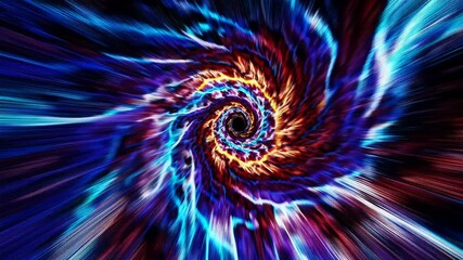 Aufkleber - Colorful abstract vortex with radiant light effects, digital art concept