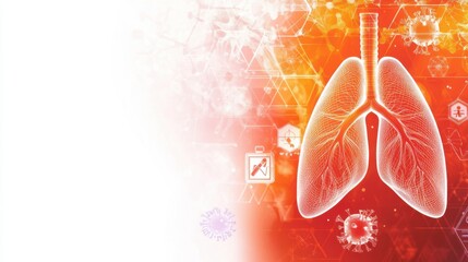Wall Mural - world tuberculosis day abstract background. featuring deep reds, oranges, and whites. highlighting t