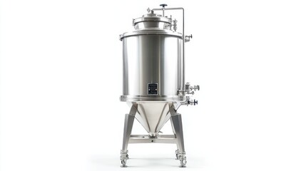 Industrial Stainless Steel Spray Drying Test Tank Blending Mixer Equipment for Food and Chemical Processing on White Background