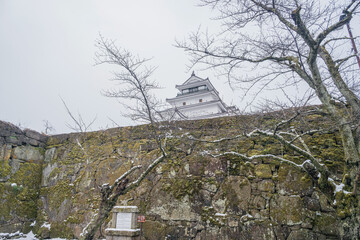 Wall Mural - 会津若松 鶴ヶ城雪景色 太鼓門から天守閣を望む