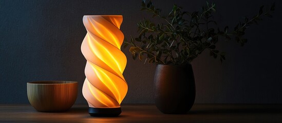 Wall Mural - stylish decorative electric lamp illuminating a dark space enhancing a cozy atmosphere for modern in