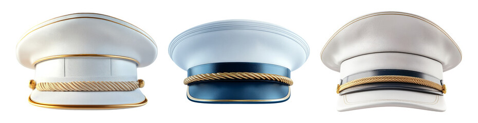 Three Distinctive Hats on Transparent Background for Personal Use