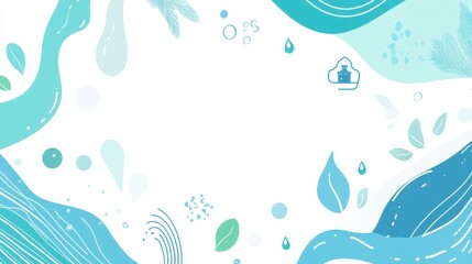 Wall Mural - world water day abstract background. featuring cool blues, teals, and whites. highlighting water con