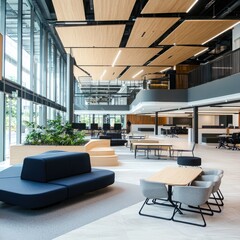Poster - Collaborative learning space for entrepreneurs innovative startup environment modern office design productive work area open concept business development focus