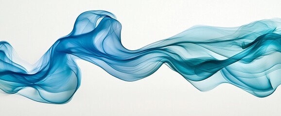 Canvas Print - abstract blue teal flowing wave smoke design.