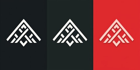 Sticker - Abstract Geometric Logo Design with Bold Color Variations