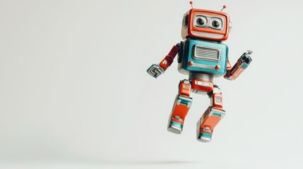 Poster - A colorful, retro-style robot appears to be floating against a plain background.
