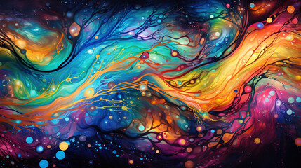 Wall Mural - Abstract Colorful Fluid Art
